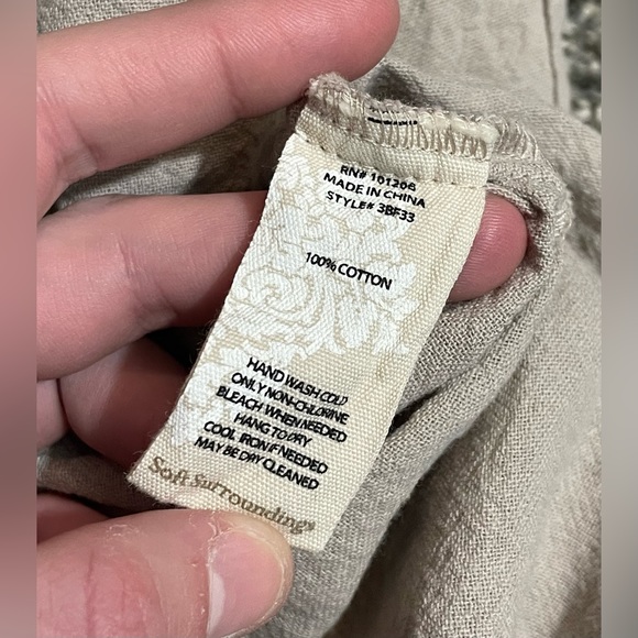 Soft Surroundings Benedetta Gauze Topper Cardigan  Tan Size PS Button Cotton - Picture 8 of 10